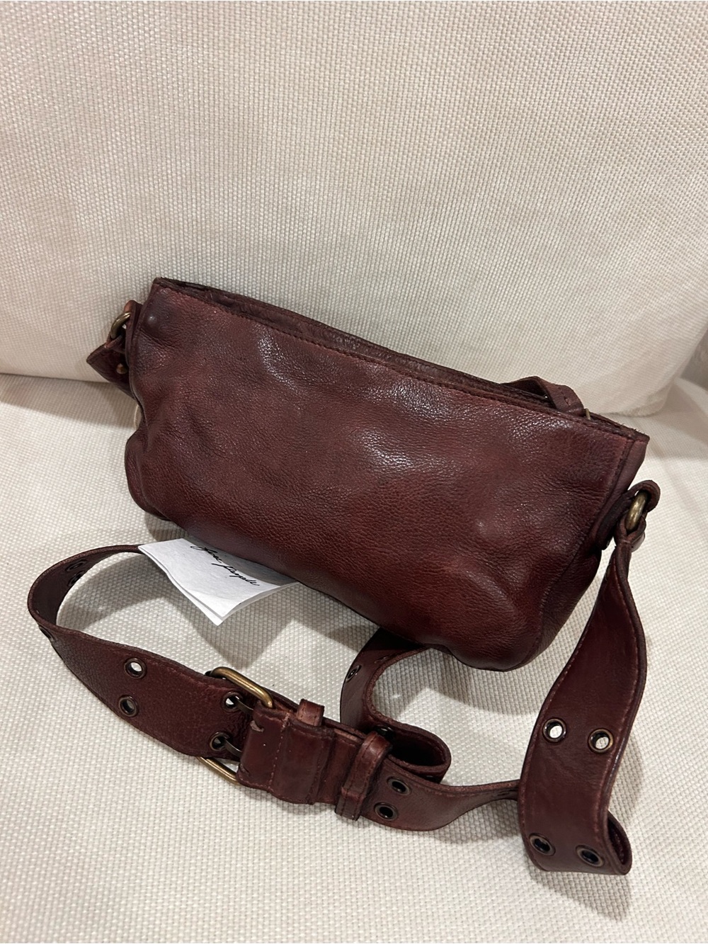 Free People Dark Cognac Wade Leather Sling Bag - Picture 6 of 10